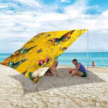 1pc Colorful Butterfly & Mandala Floral Print Bohemian Style Tropical Flower Pattern Camping Tent, Outdoor Sun Shade, Hammock Canopy, Thick UV Protection Garden Gazebo, Beach Sunshade, Outdoor Adventure Equipment With Long Hanging Rope, Multiple Sizes Available - A - View 6