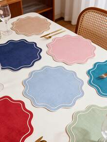 1/2/4 piezas Manteles individuales de tela bordada para fiestas, adecuados para decoración de mesa de boda, manteles de tela de estilo europeo minimalista y elegante para Navidad, Día de San Valentín, Acción de Gracias, Día de la Madre - Multicolor - Ver 2