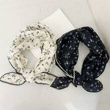 Women Bandana & Square Scarves - Creamy Yellow Cartoon Heart - View 10