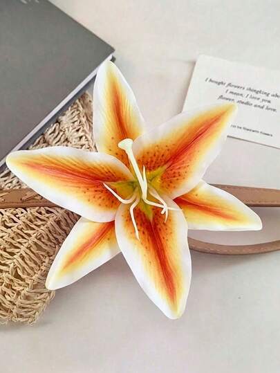 1pc Lily Flower Hair Clip, Hawaiian Style, Artificial Flower Hair Clip For Women, Suitable For Back To School Season, Summer Plumeria Flower Hair Clip, Suitable For Holiday Beach Party, Summer Tropical Floral Hair Accessory, Wedding Party, Girls Festival Gift