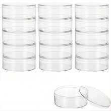 2-8pcs Transparent Acrylic Round Storage Boxes With Lids, 3 Inch Size, Ideal For Storing Candies, Beads, Jewelry And Wedding Favors - Clear - View 2
