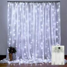 8 Modes Battery Powered Fairy LED String Lights, Suitable For Christmas, Wedding, Bedroom, Indoor, Holiday Party Decoration - 電池盒窗簾燈 - 查看 18