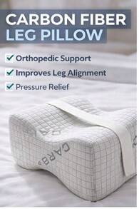 REDFLEX Cuscino Ortopedico per Gambe in Memory Foam – Tessuto al Carbonio Traspirante con Fascia – Supporto Schiena e Ginocchia 28x22x17 cm - Grigio - Visualizzare 6