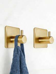 2/6个装重型自粘不锈钢挂钩 - 无需钻孔，防水，承重力强，可用作毛巾架、衣帽架、钥匙架，适用于浴室、厨房、卧室 - 彩色 - 查看 6