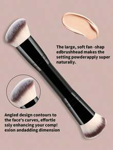 4pcs Professional Dual-Ended Makeup Brush Set - Includes Foundation Brush, Contour Brush, Blush Brush, Powder Brush, Eyeshadow Brush, Concealer Brush, Highlighter Brush, Mixing Brush. Soft Fiber Bristles, Portable For Travel, Great Gift For Women And Girls. Makeup Brush Set, Makeup Brush Tool Kit, Makeup Brush Set, Complete Makeup Tool Set, Makeup Brush Set, Full Makeup Tool Kit, Brush Set, Makeup Brush Gift Set, Set,Giveaways,Professional Makeup Brushes,Complete Makeup Set - 黑色 - 查看 4