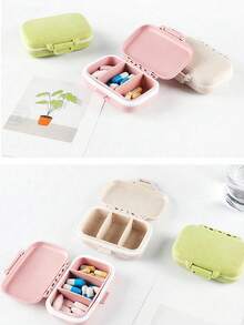 1pc Mini Portable Travel Pill Case, Medicine Organizer Box, Weekly Pill Box, Outdoor Travel. Can Store Medicines And Vitamins, Fit In Pocket Or Wallet. Dustproof, Waterproof, Reusable With Buckle Seal. Travel Accessories For Beach, Vacation, School - Multicolor - View 3