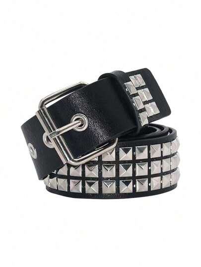 Street 1PC Stylish Punk Style Rivet Decor Versatile Jeans Belt Dress Belt Halloween Summer, School Fall, Autumn, Halloween