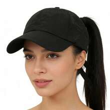 1pc Quick Drying Ponytail Baseball Cap, Sun Protection Cap, Women's Sports Cap, Camping Cap, Hiking Cap - White - View 3
