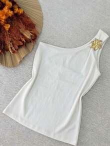 Blusa Feminina Ribana  Mula Manca com Detalhe - Branco - Visão 1