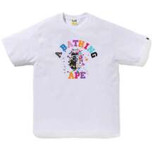 BAPE Us College Sta Tee A Bathing Ape Colorful Lettering Print Oversized Cotton T-Shirt - 白色 - 查看 1