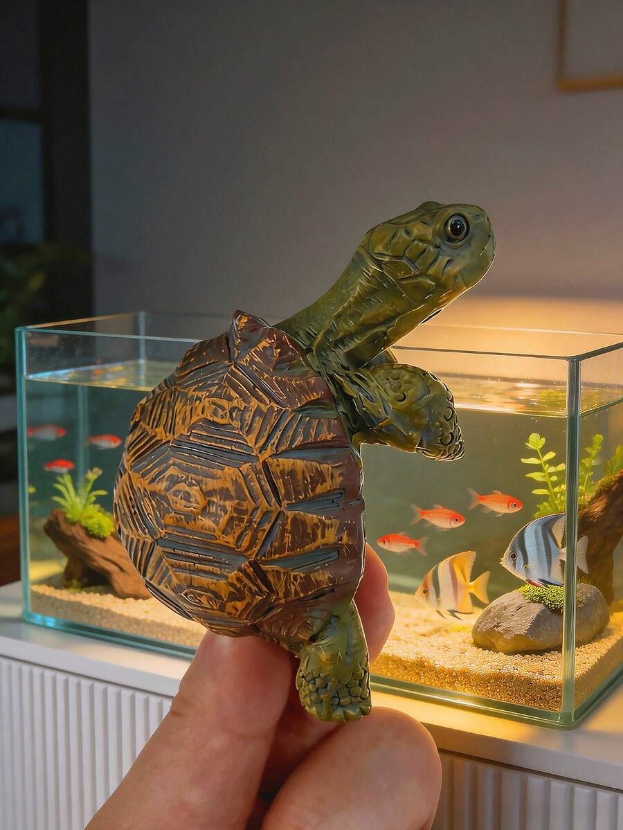 攀爬乌龟鱼缸装饰,可爱乌龟水族箱雕塑,家庭办公室鱼缸景观装饰,树脂乌龟水族箱摆件,鱼缸水下世界装饰,非常适合水族造景,淡水海水鱼缸,桌面水族箱装饰配件 - A - 查看 1