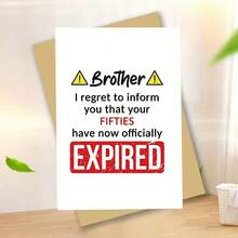 Funny 60th Birthday Card For Brother - Your 50s Have Expired - Happy Birthday Card Written By Sister After Brother And Sisters For Brother, Joking And Humorous Birthday Card Gift - One Size Fits All - View 6