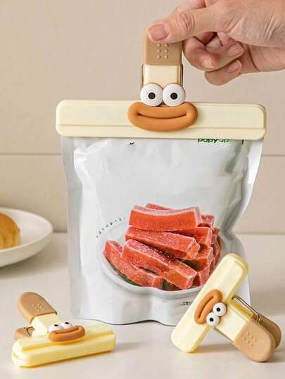 1 قطعة مشبك كرتوني لوجبات خفيفة، مشبك متعدد الوظائف لإغلاق الأطعمة والحفاظ على رطوبتها، مناسب للمطبخ والمكتب والمدرسة - مشبك لإغلاق أكياس الطعام، إكسسوار تخزين المطبخ المنزلي