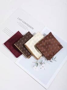 1pc Men's Fashion Casual Paisley & Cashew Pattern Pocket Square Handkerchief, Suitable For Daily, Party, Business Events - Multicolor - View 1