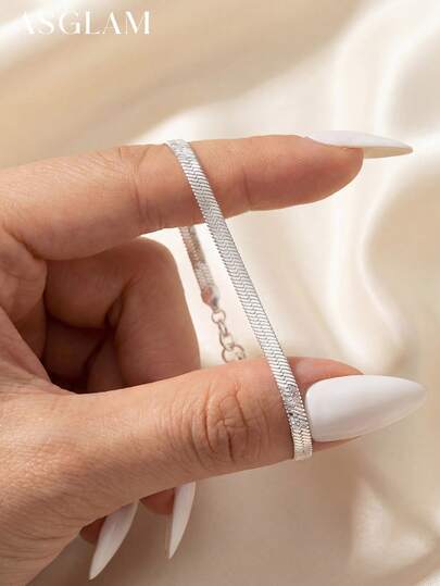 1 chiếc vòng tay bạc 925 cao cấp dành cho nữ, kiểu dáng lượn sóng thanh lịch, món quà trang sức tinh tế dành tặng chị em gái.