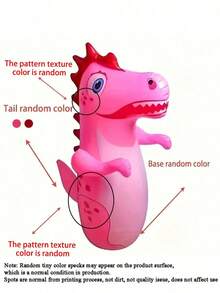 1PC Children's Dinosaur Inflatable Tumbler Toy, PVC Material, Boxing Punching Bag, Water-Fillable Base, Home Parent-Child Interactive Fitness Toy, Random Dinosaur Print Texture/Suitable For Indoor Family Sports And Play - Multicolor - View 11