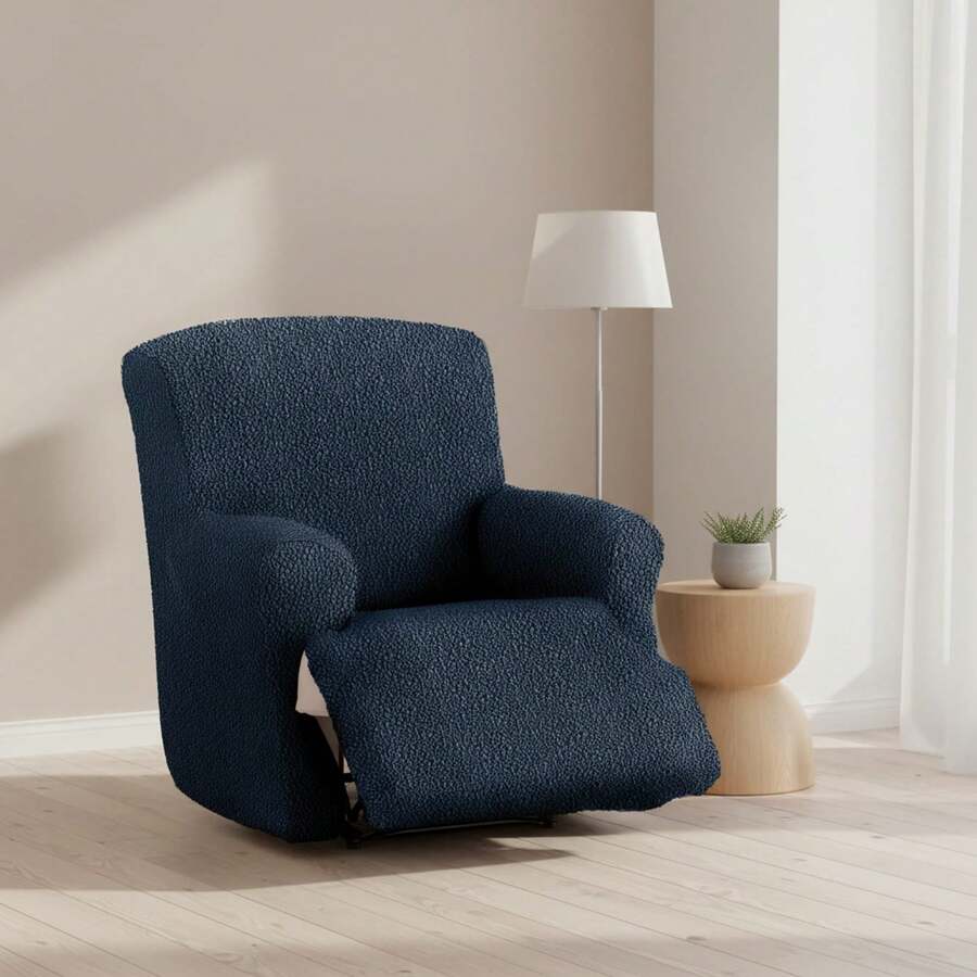 Kiva Bi-Elastic Recliner Chair Cover With Adjustable Support Foam, Various Colors Available - Breathable And Durable Recliner Chair Cover - 藍色 - 查看 1