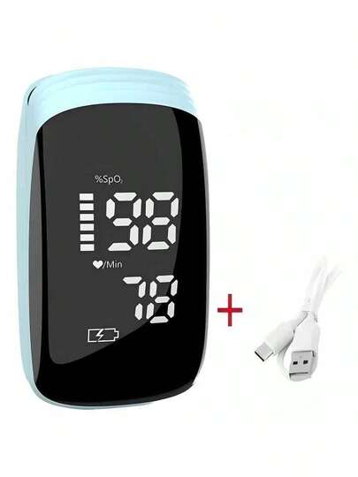 Oximetro Digital Recargable Usb C, Pulso De Dedo Muy Preciso,Oximetro de Pulso con Punta de dedo Recargable Monitor de Saturación de Oxigeno