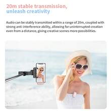 2.4GHz无线领夹式麦克风，便携式领夹麦克风带扬声器，磁吸式设计，配备充电盒，专业降噪，即插即用，无需App，兼容和安卓系统，适用于DJ、游戏、采访、Vlog、直播等，360mAh电池 - 查看 9