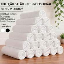 Kit With 20 UNITS Of Professional Salon/Barber Shop Towels 100% Cotton - 白色 - 查看 6