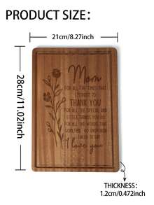 1 chiếc thớt gỗ Sabili hình trái tim "MẸ, CON YÊU MẸ" ấm áp, quà tặng Ngày của Mẹ, quà sinh nhật Bà, quà kỷ niệm, quà sinh nhật, thớt tre chất lượng cao, đồ dùng nhà bếp, quà tặng gia đình hàng tháng, quà tân gia. - Màu be - Xem 4