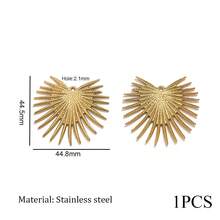 1pc Stainless Steel Fashionable Ginkgo Leaf Leaf And Flower-Shaped Pendants Necklace Earring DIY Jewelry Making Accessories Suitable For Women's Wear - Pendants - View 9