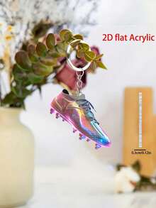 2d Flat, 2d Flat Design Gift Suitable For Both Men And Women, 3/9/15 Pcs Keychain Set Features Soccer Shoe-Shaped Keychains And Mesh Bag, Greeting Card,As For Party Favors, Soccer Shoe-Shaped Pattern Keychain,Compatible With Backpacks, Keys, Wallets - Style Keyring,Perfect For Bags & Car Keys,Car Keys, Backpacks & Bags , Bag Pendant, Acrylic Keychains With 2d Designs,Gift For Her/Him - Multicolor - View 4
