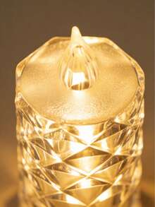 1/3/5 Stück diamantförmige Kristall LED elektronische Kerzen, flammenloses Atmosphäre Nachtlicht, romantische Dekoration für Valentinstag Antrag, Geburtstag, Hochzeit - Diamantförmiges Umgebungslicht - Übersicht 5