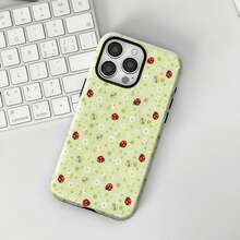 Compatible With IPhone 17 Pro Max, 16e, 15 Pro, 14 Plus, 13, 12, 11 Pro Max, Ladybug Polka Dot Phone Case - Green - View 3