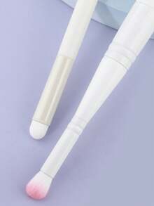 2支双头化妆刷 美妆工具 眼影高光散粉粉底遮瑕腮红面部刷 - 白色 - 查看 6