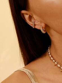 1pc S925 Sterling Silver Cubic Zirconia Clip-On Earring, Suitable For Women To Wear To Parties - Ear Cuff - View 6