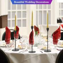WAXJJDW Black Conical Candlestick Set Of 6, Metal Candlesticks For Table Or Fireplace Centerpiece Decoration, Candlestick Decorations For Weddings, Dinners, Parties Or Anniversaries - Conical Candlestick - View 5