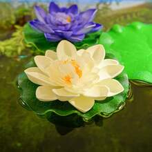 5pcs Lifelike Artificial Lotus Flowers With Green Leaves - Durable EVA Material, Suitable For Pond, Fish Tank, Bathtub, Fountain And Home Garden Decor, Pond Decoration, Fake Lotus Flowers, Water Pool Fish Tank Decor - Happy Aquarium - View 11