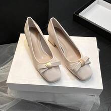 Giày bệt kiểu Preppy năm 2026 bằng da PU, có nơ, điểm nhấn kim loại nguyên chất, phù hợp để mang ở nhà quanh năm. - Chantilly - Xem 2