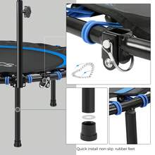 40 Inches Mini Fitness Trampoline, Fitness Rebounder With Adjustable Handrail, Foldable Trampoline For At-Home Workout, Max. Load 264.6 Lb - Màu xanh và đen - Xem 6