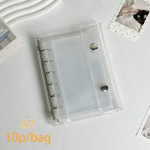 A7 Transparent Loose Leaf Binder, 6-Ring Soft Notebook Loose Leaf Binder, Transparent Loose Leaf Binding Cover, Replaceable Round Loose Leaf Binder With Snap Closure - Multicolor - View 11