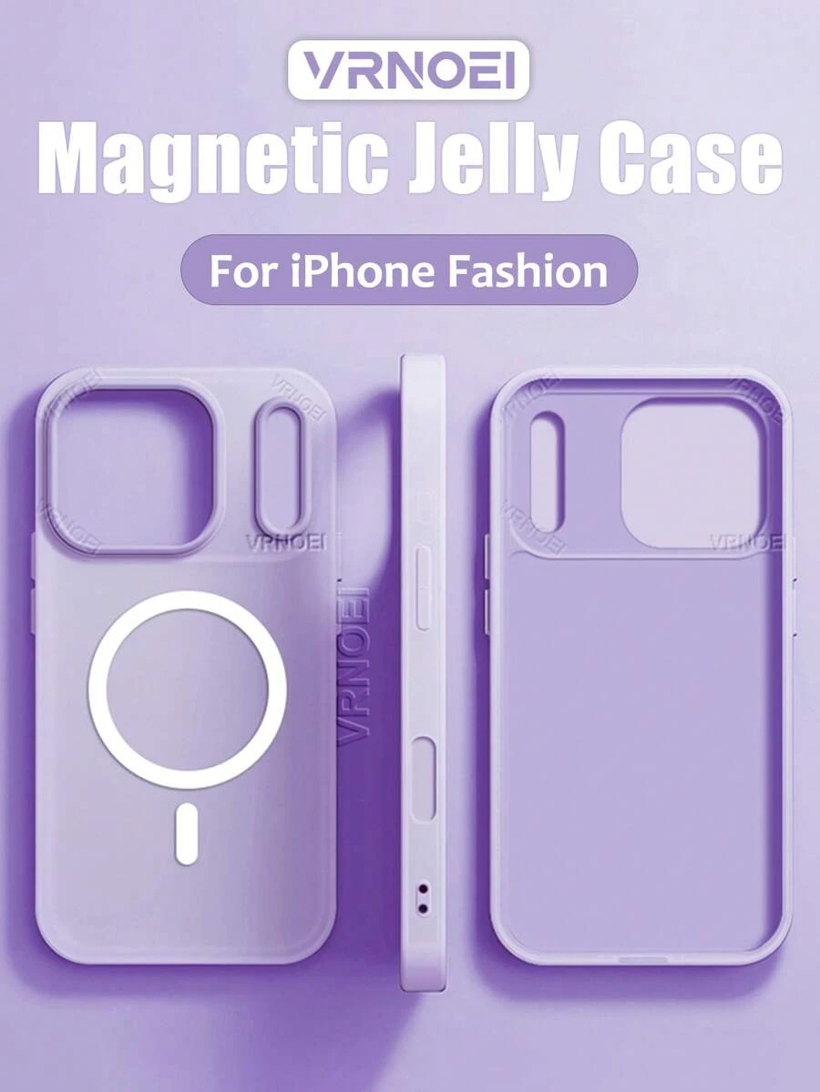 VRNOEI Ốp lưng từ tính Dopamine Matte Jelly thời trang, tương thích với iPhone 17 16 15 14 13 12 11 Pro Max, hỗ trợ sạc không dây, chống sốc.