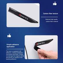 2pcs Carbon Fiber Leaf Plate Side Stickers, Car Body Modification Decoration Stickers, Fender Blade Dedicated Car Stickers, Exterior Accessories - A - View 7