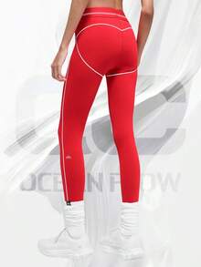 Airbrush High-Waist 7/8 Heart Throb Legging - Bright Red/White - 查看 2