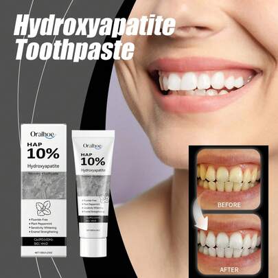 Hydroxyapatite Fluoride Free Toothpaste Remove Stains Plaque Keeping Teeth Clean Preventing Bad Breath Mint-Flavored Toothpaste