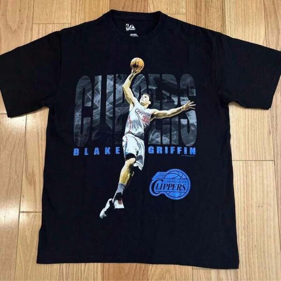 Camiseta de la Clavada de Blake Griffin de los Clippers de Los Ángeles de la NBAS 2011, talla S-3XL, 100% algodón - Negro - Ver 1