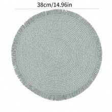 1件/2件/4件/6件/8件装北欧风防滑圆形海草餐垫，适用于餐厅、派对、宴会、节日、婚礼、酒店、农舍、家庭聚会餐桌装饰 - 藍綠色 - 查看 7