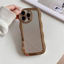 Ốp điện thoại họa tiết lượn sóng + Dây đeo cổ tay, tương thích với Apple 17 Pro Max/16 Pro Max/15 Pro Max/14 Pro Max/13 Pro Max/12 Pro Max/11 Pro Max/XS Max/7/8 Plus, Galaxy S26/25/24/32/1u, Honor. - Vàng - Xem 4