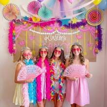 4 Pc Feather Boa Prince Cotume Acceorie For Wen 6.8ft Feather Boa 60g Pink Heart Rimle Unglae Tiara Crown Lace Hand Fan For Birthday Tea Party Bachelorette Party - as pic - View 4