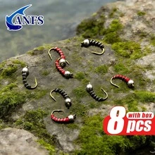 8 piezas de señuelos de pesca para mosca de pesca con mosca - moscas atadas a mano - Multicolor - Ver 5
