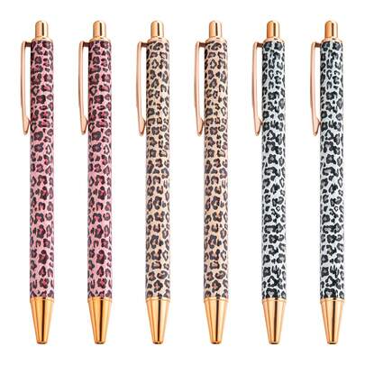 New Arrival Hot Stamping Ballpoint Pen, Creative Cute Girl Leopard Print Design, Pressurized Metal Body, Multi-Color Refill 1.0mm, Leopard Print Series
