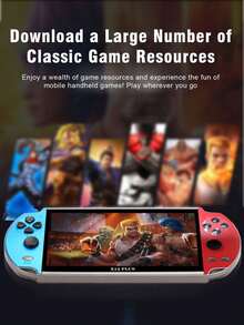 1 Stück Handheld Arcade Spielkonsole 7-Zoll HD Großer Bildschirm 10 Emulatoren 10000+ Klassische Retro Spiele Unterstützung Download Dual Joystick TV-Ausgang Funktion Multifunktionales tragbares Gaming Gerät mit Video/Musik/E-Book/Aufnahme/Bildbetrachtung/Spielearchiv - Übersicht 7