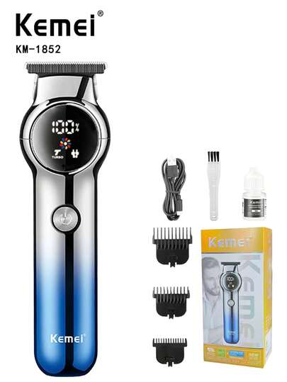 Kemei Máy cắt tóc điện chuyên nghiệp dành cho nam giới, máy cắt tóc điện dùng trong salon, máy cạo râu nam, máy tỉa râu, máy cắt tóc sạc USB, quà tặng cho nam giới.