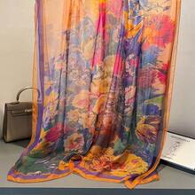 Women Bandana & Square Scarves - Sunflowers In Oil Painting - View 5
