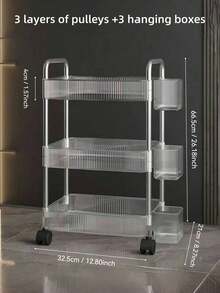 1 pezzo Carrello acrilico piccolo, rastrelliera per il trucco trasparente e mobile per uso domestico, scaffale organizzativo multifunzione ad alta capacità per il bagno, accessori per il bagno, carrello organizzatore per il trucco, rastrelliera mobile per ufficio, bagno, cucina e soggiorno (materiale aggiornato, più ampio e più spesso) - Multicolore - Visualizzare 14